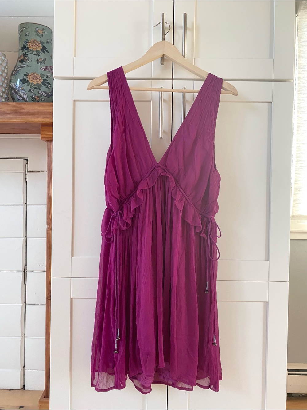 Free People Rio Grande Ruffled V Neck Dress